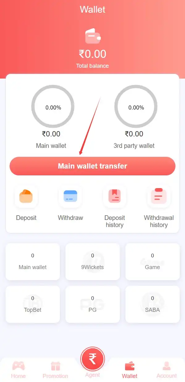Select Deposit Option and Enter Deposit Amount